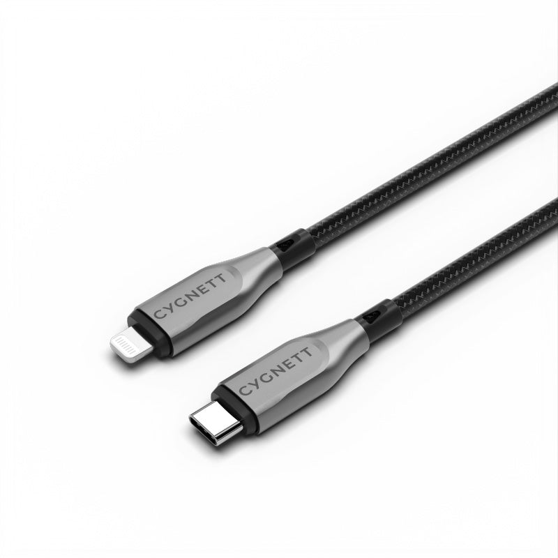 Cygnett Armoured Lightning To USB-C Cable [Black]