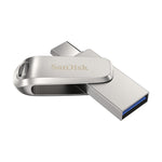 SanDisk Ultra Dual Drive Luxe USB flash drive [128 GB] USB Type-A / USB Type-C 3.2 Gen 1 (3.1 Gen 1) Stainless steel