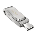 SanDisk Ultra Dual Drive Luxe USB flash drive [128 GB] USB Type-A / USB Type-C 3.2 Gen 1 (3.1 Gen 1) Stainless steel