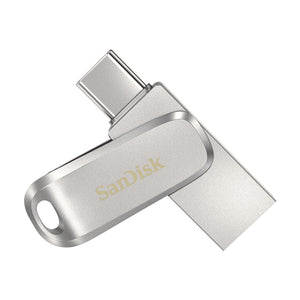 SanDisk Ultra Dual Drive Luxe USB flash drive [128 GB] USB Type-A / USB Type-C 3.2 Gen 1 (3.1 Gen 1) Stainless steel