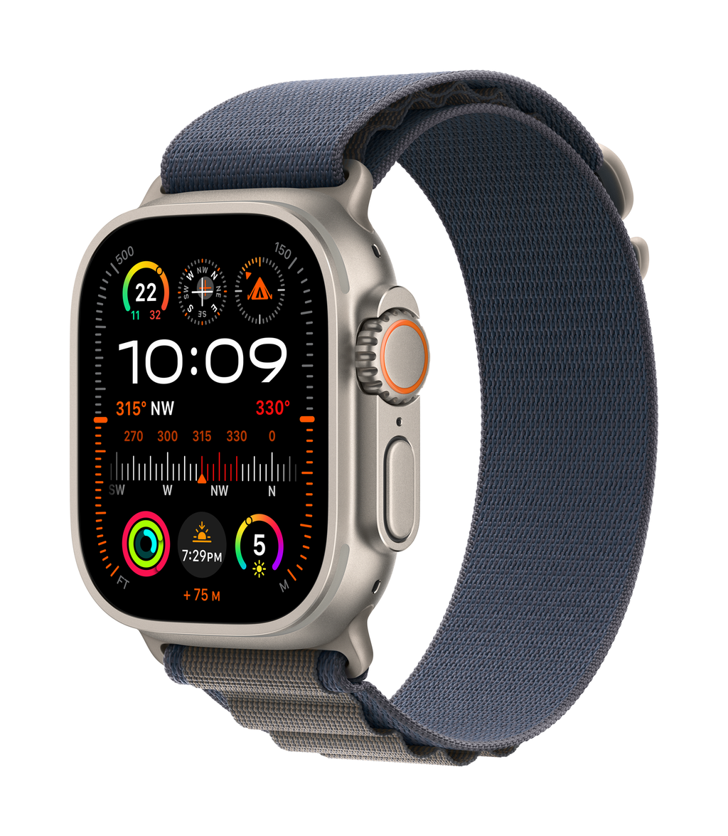 Apple Watch Ultra 2 49mm Titanium Case GPS + Cellular Trail Loop (Blue/Black - M/L)
