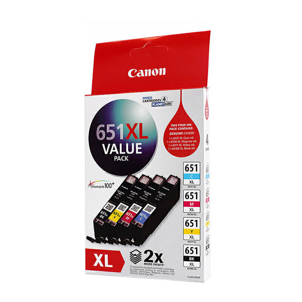 Canon CLI651XL Ink Value Pack [Black, Cyan, Magenta, Yellow]