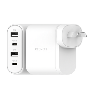 Cygnett PowerPlus 45W Multiport Wall Charger [White]