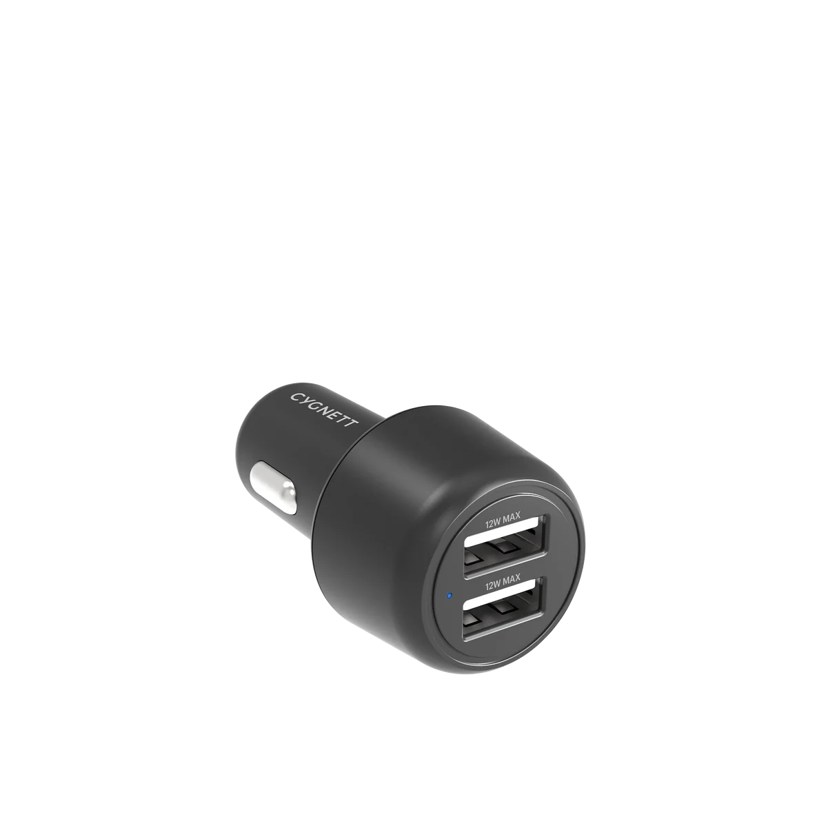 Cygnett CarPower 2x12W (12W Total) Car Charger - Black