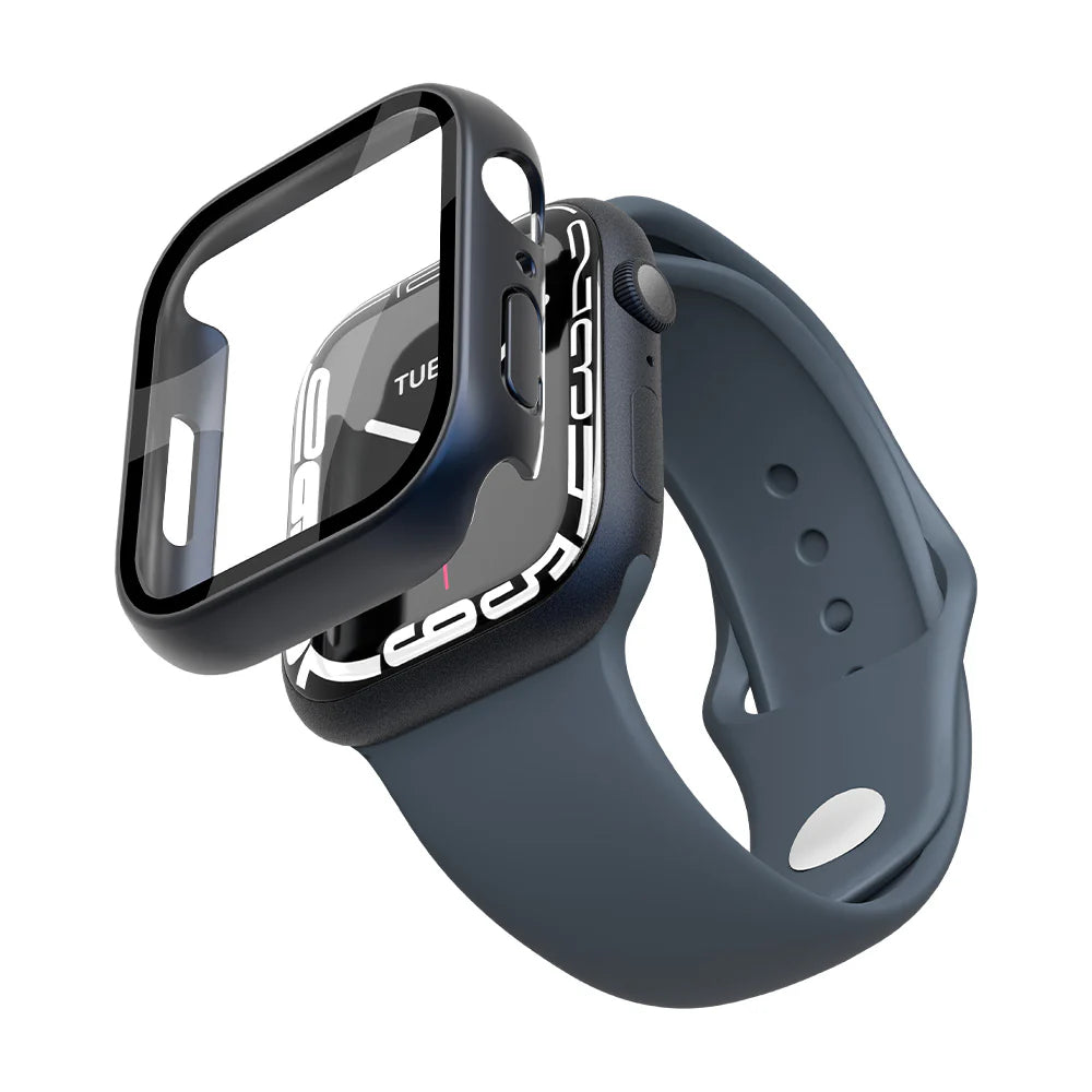 Cygnett EdgeShield Case with 9H Glass Screen Protector for Apple Watch 7.45 mm - Black